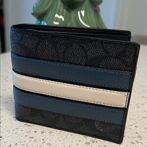 Coach Black, Blue, and White Card Holder